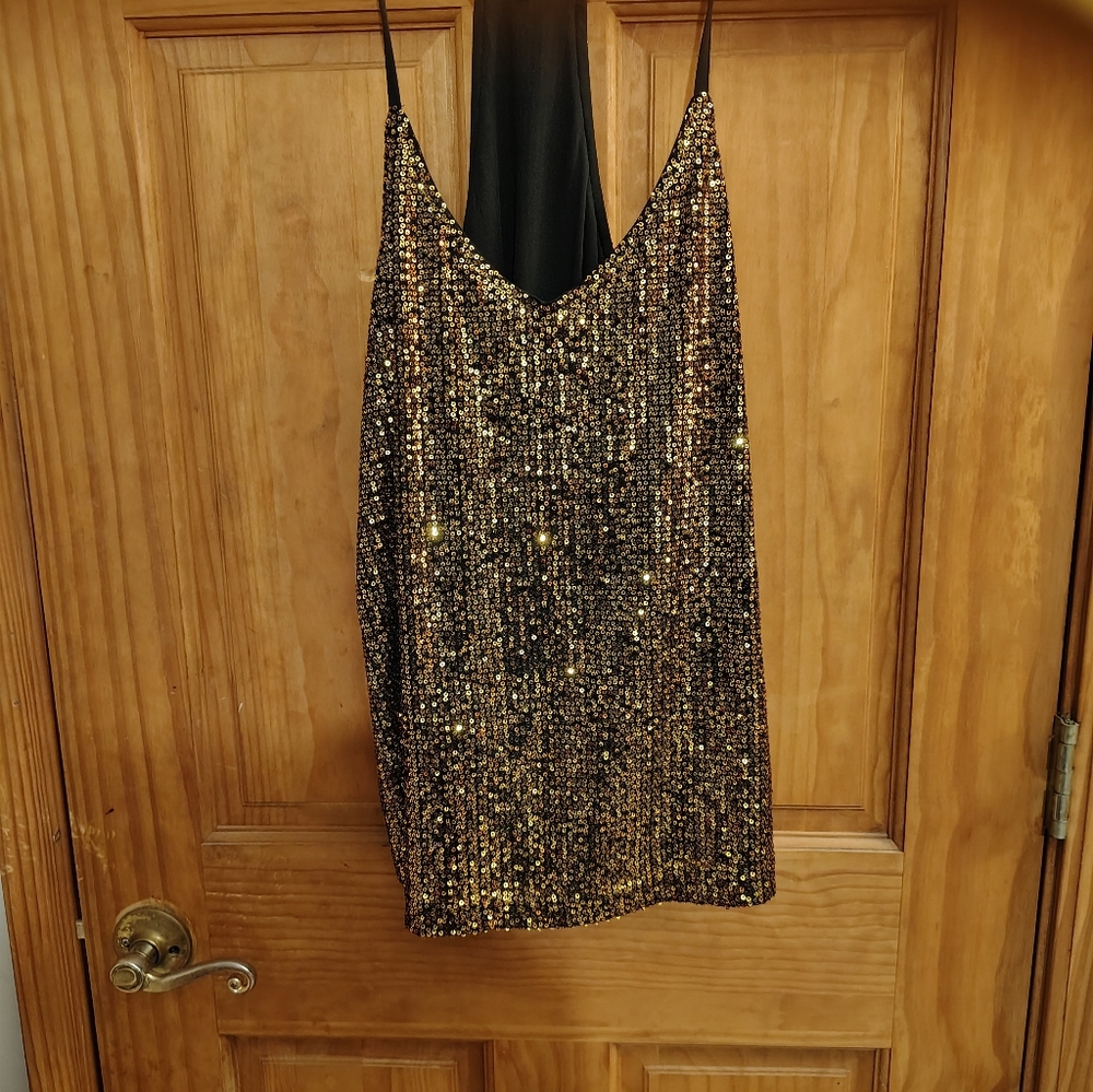Sequin Black and Gold Shirt